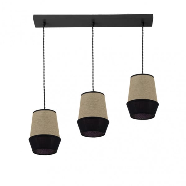 Lineare Lampe 3 Leuchten Glocke Saco/schwarz Dimmbar - Fabrilamp