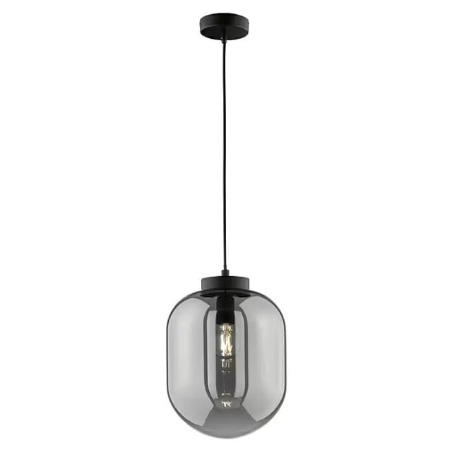 Fischer&honsel - Pendelleuchte Regi Industrial 1-flammig Rauchglas Glaskugel, Ø 24cm