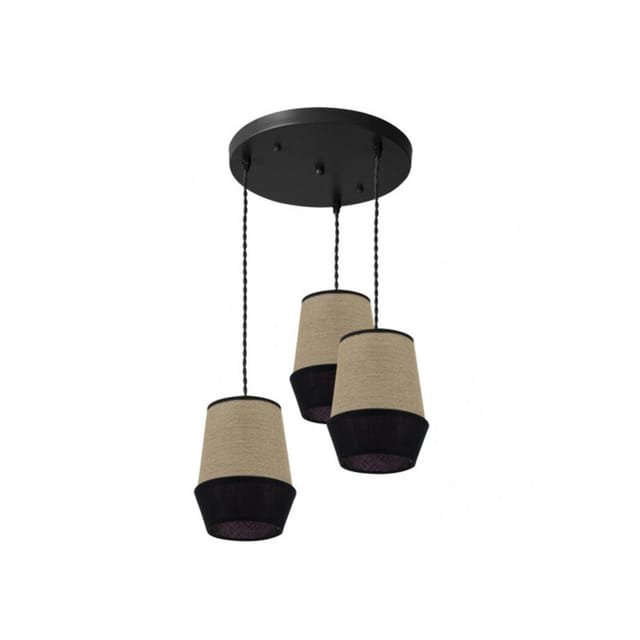 Kreisförmige Lampe 3 Lichter Farbe Saco/schwarz Modell Campana - Fabrilamp