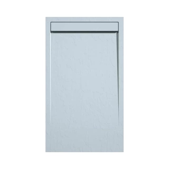 Mineralguss-duschwanne Extra Flach Clever Schieferoptik Grau 90x160 Cm