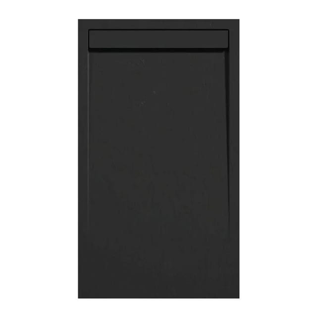 Stano. - Mineralguss-duschwanne Extra Flach Clever Schieferoptik Schwarz 80x140 Cm