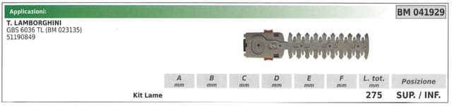 Ober- / Untermessersatz Lamborghini Gbs 6036 Tl Heckenschere 041929