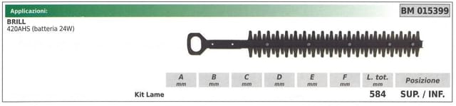 Unter-/obermesser Brill Heckenschere 420ahs 015399