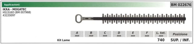 Ikra Ober- / Untermessersatz Für Heckenschere Hs1516d 022676