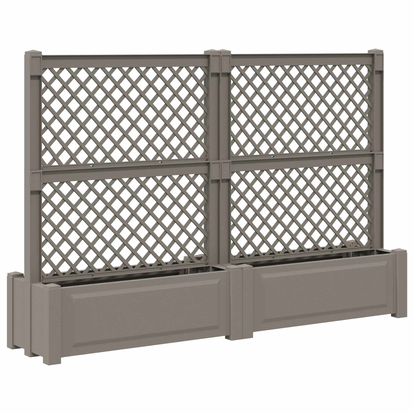 Großer Pflanzer Mit Spalier 2 Stk. Pp Grau Vidaxl