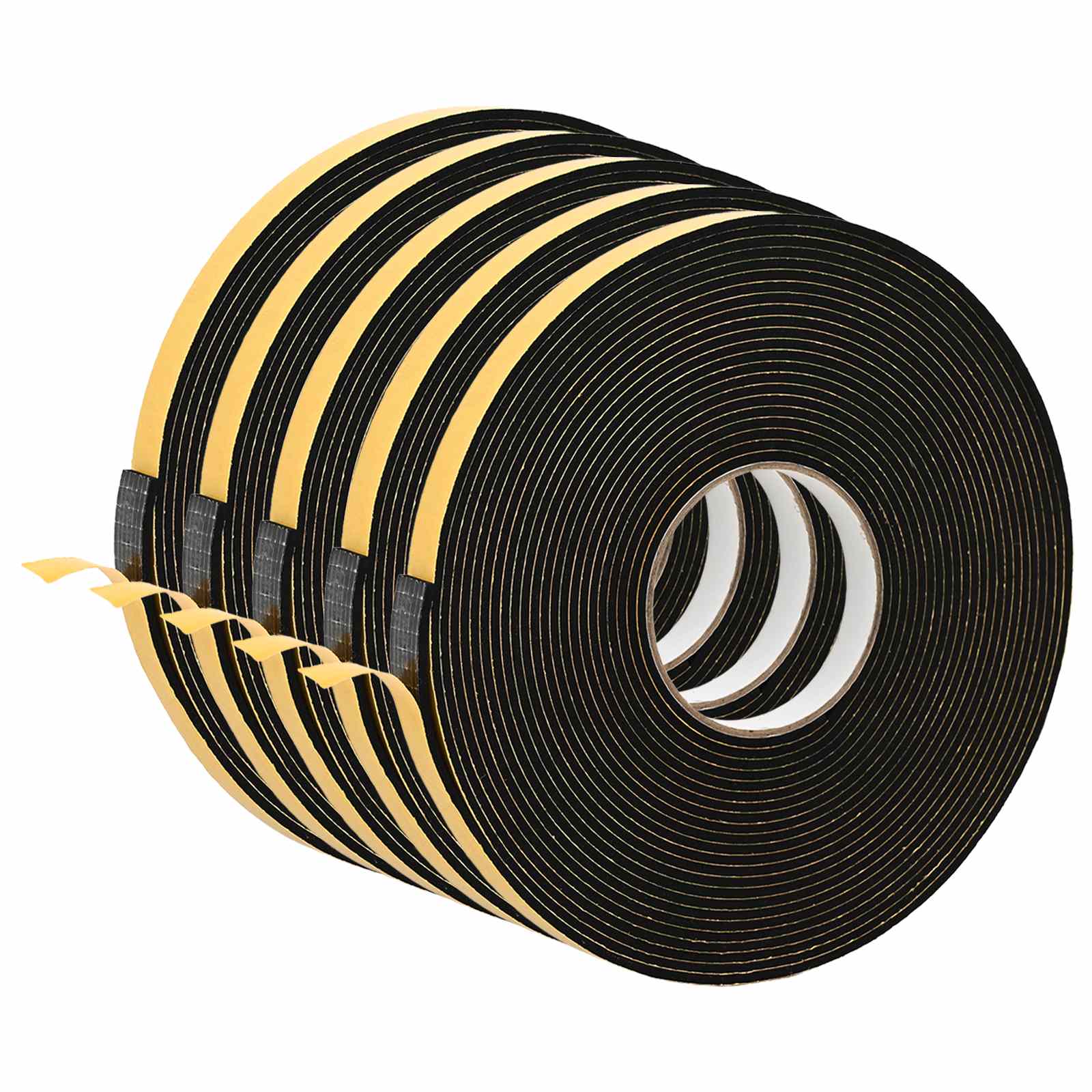Selbstklebendes Schaumstoffband 5 Stk. Schwarz 10mm X 10m Vidaxl
