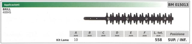 Unter-/obermesser Brill Heckenschere 400hs 015013