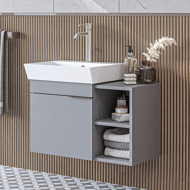 Roomart Lycia-72 Badmöbel Set 2-teilig 72 Cm Grau