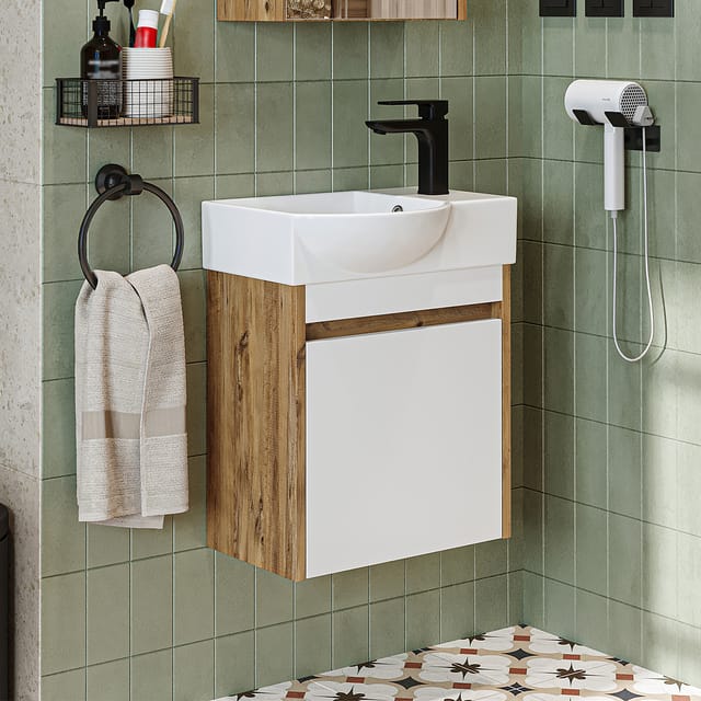 Roomart Leo Badmöbel Set 2-teilig 46.5 Cm Weiß-eiche