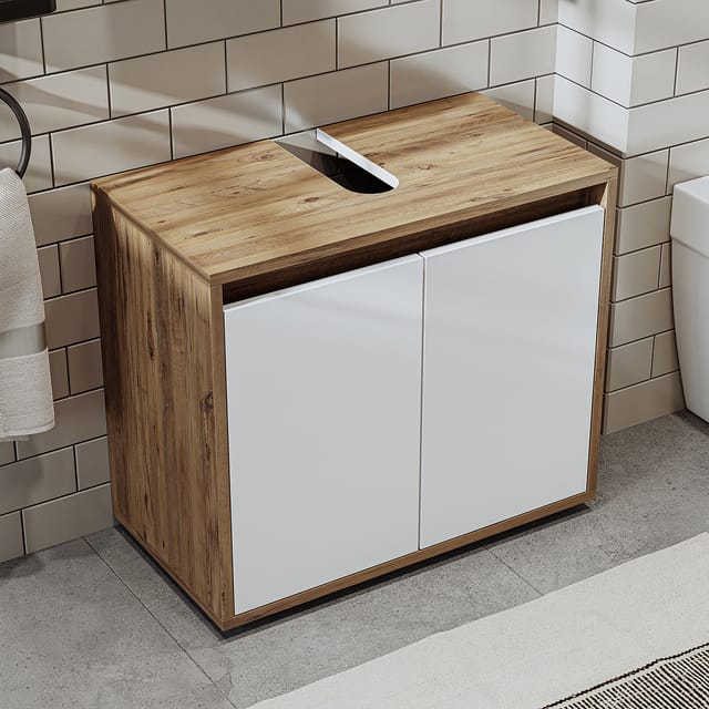 Roomart Melona-s2-65 Badmöbel Unterschrank 65 Cm Weiß-eiche
