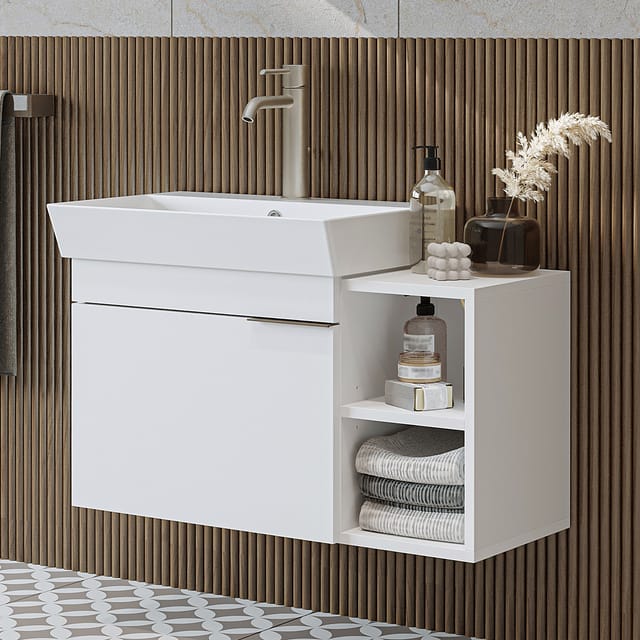 Roomart Lycia-82 Badmöbel Set 2-teilig 50 Cm Weiß