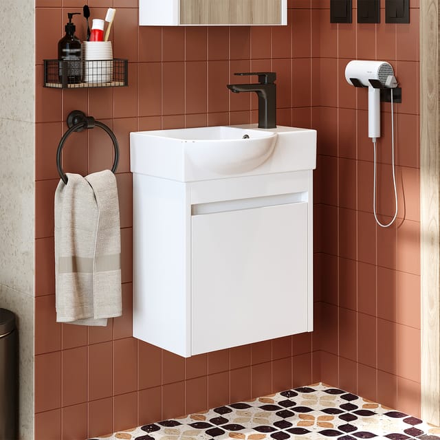 Roomart Leo Badmöbel Set 2-teilig 46.5 Cm Weiß