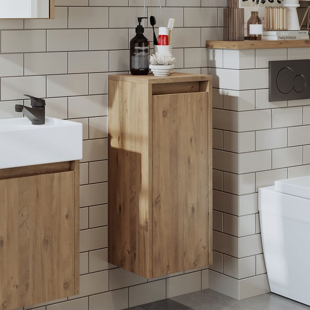Roomart Leo Badmöbel Hochschrank 30 Cm Eiche