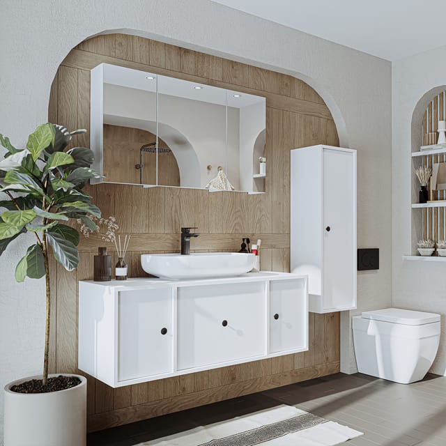 Roomart Gusto-i-120 Badmöbel Set 4-teilig 120 Cm Weiß
