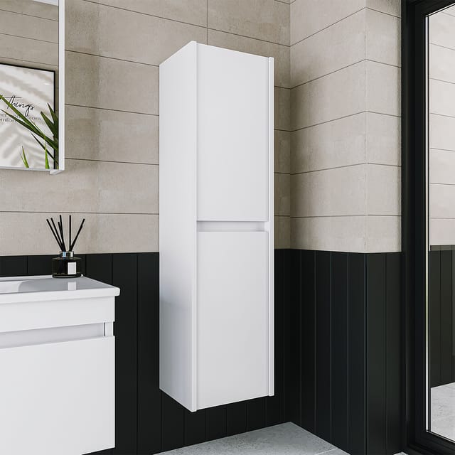 Roomart Atlantic-85 Badmöbel Hochschrank 35 Cm Weiß