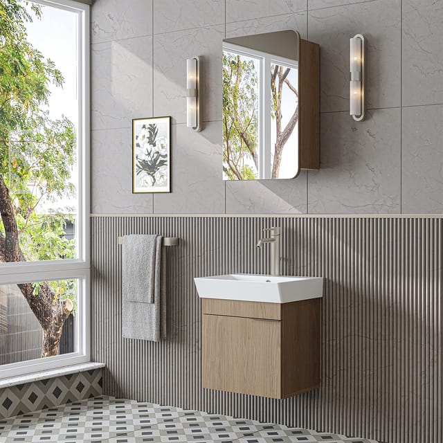 Roomart Lycia-50 Badmöbel Set 3-teilig 50 Cm Eiche(hell)