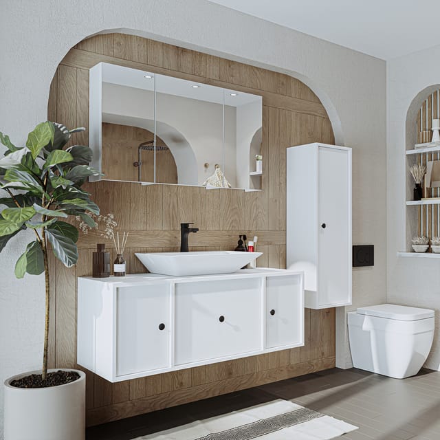 Roomart Gusto-ii-120 Badmöbel Set 4-teilig 120 Cm Weiß