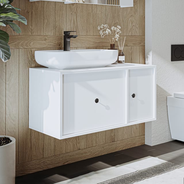 Roomart Gusto-i-90 Badmöbel Set 2-teilig 90 Cm Weiß
