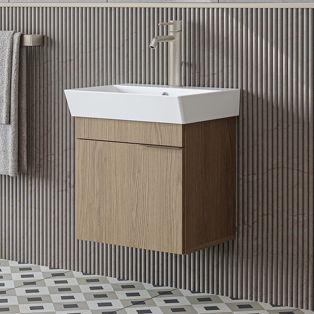 Roomart Lycia-50 Badmöbel Set 2-teilig 50 Cm Eiche(hell)