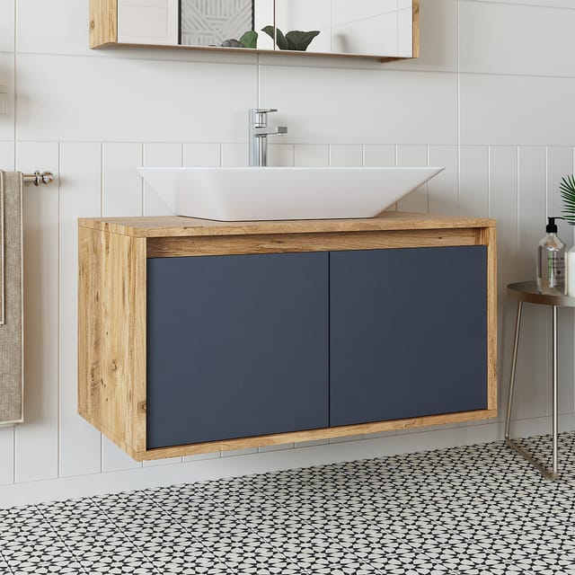 Roomart Atlantic-85 Badmöbel Unterschrank 85 Cm Anthrazit-eiche