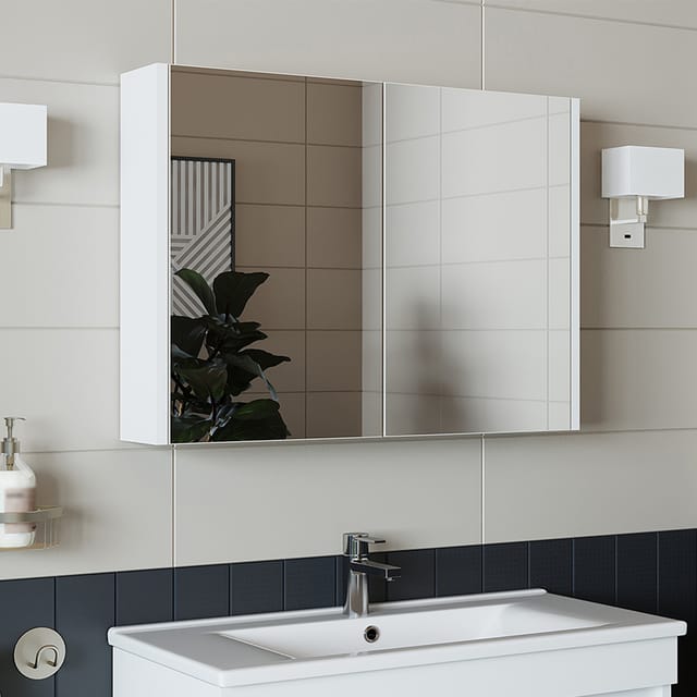 Roomart Atria-85 Badmöbel Spiegelschrank 80 Cm Weiß