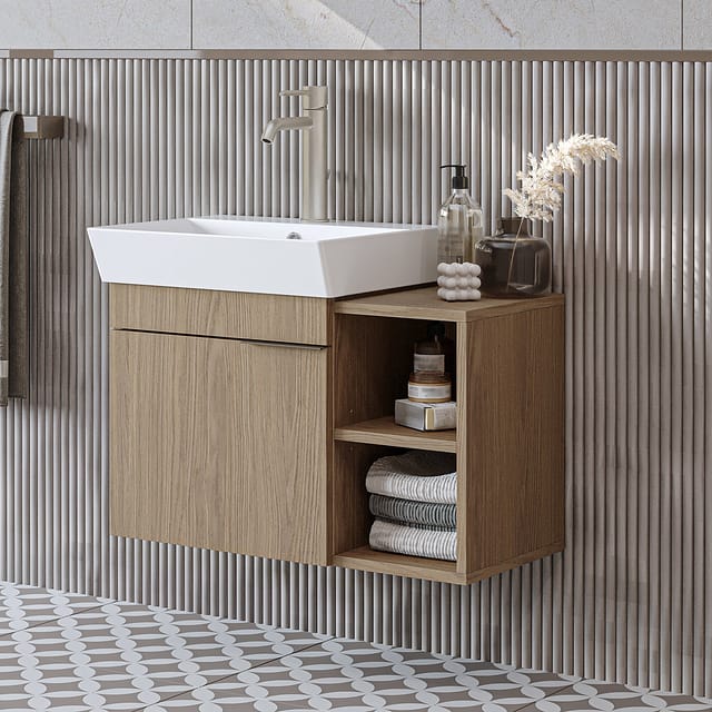 Roomart Lycia-72 Badmöbel Set 2-teilig 72 Cm Eiche(hell)