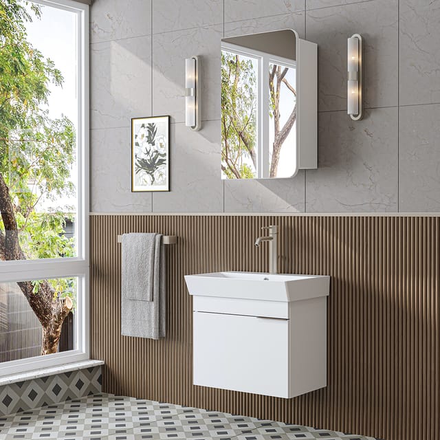 Roomart Lycia-60 Badmöbel Set 3-teilig 59 Cm Weiß