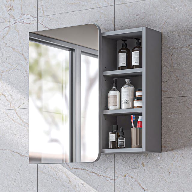 Roomart Lycia-72 Badmöbel Spiegelschrank 70 Cm Grau