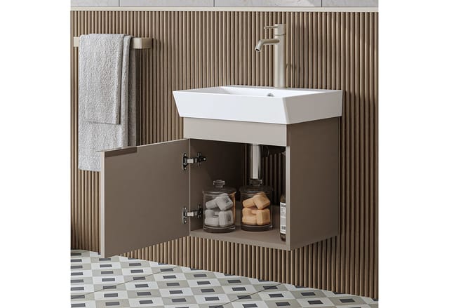 Roomart Lycia-50 Badmöbel Set 2-teilig 50 Cm Beige