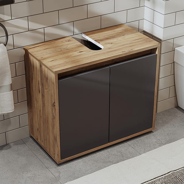 Roomart Melona-s2-65 Badmöbel Unterschrank 65 Cm Anthrazit-eiche