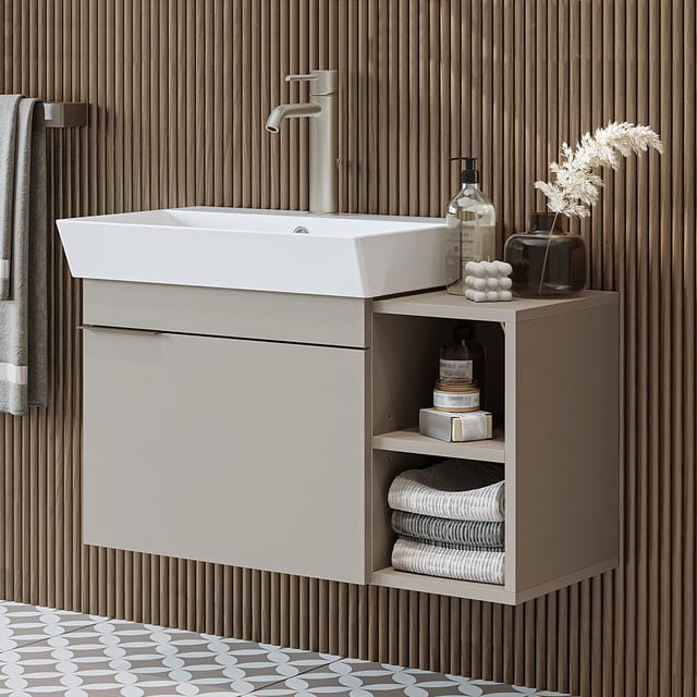 Roomart Lycia-82 Badmöbel Set 2-teilig 50 Cm Beige