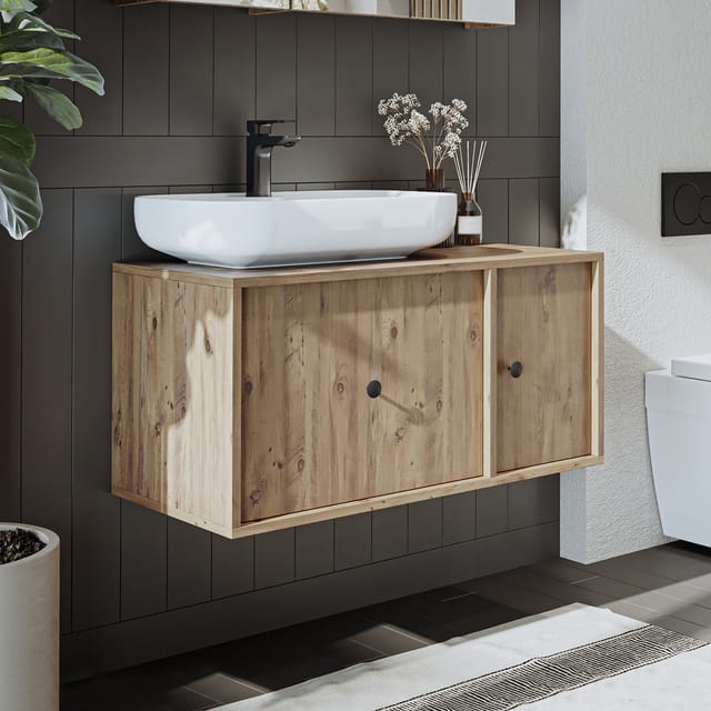 Roomart Gusto-i-90 Badmöbel Set 2-teilig 90 Cm Eiche