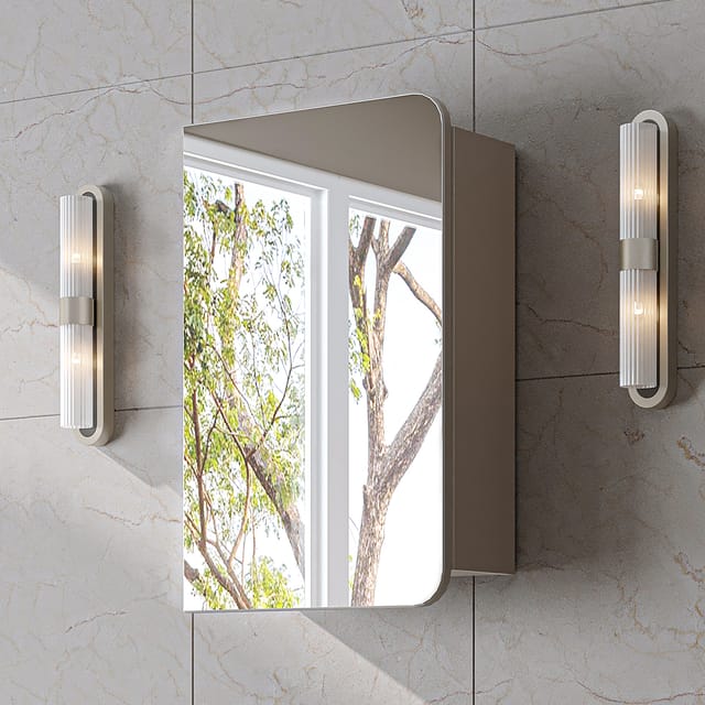 Roomart Lycia-60 Badmöbel Spiegelschrank 45 Cm Beige