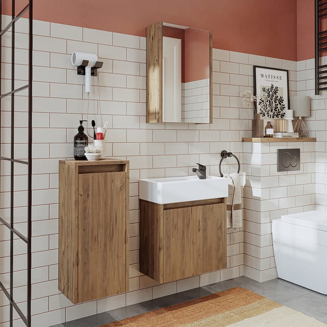 Roomart Mini-50 Badmöbel Set 4-teilig 49 Cm Eiche