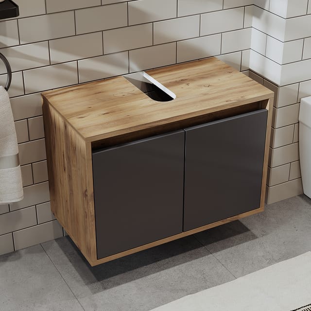 Roomart Melona-s1-65 Badmöbel Unterschrank 65 Cm Anthrazit-eiche