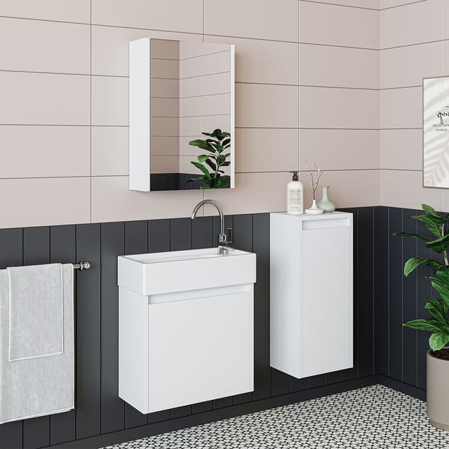 Roomart Mini-50 Badmöbel Set 4-teilig 49 Cm Weiß