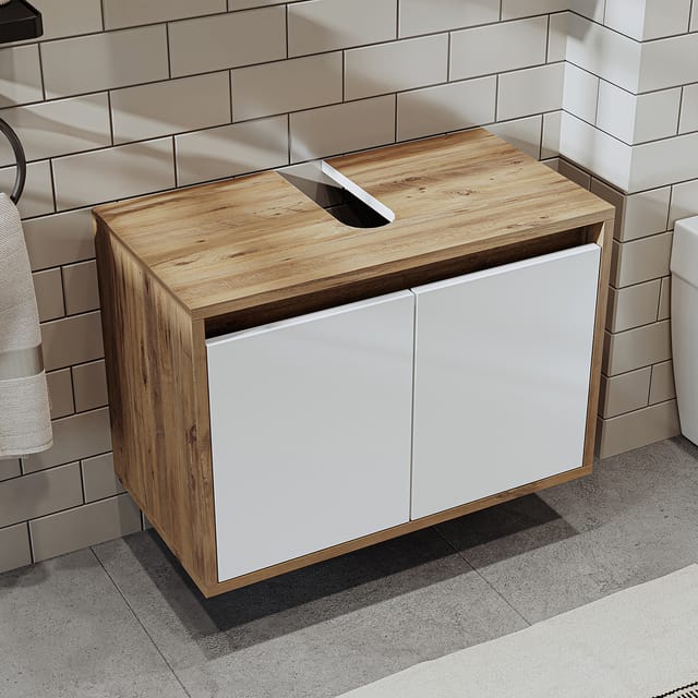 Roomart Melona-s1-65 Badmöbel Unterschrank 65 Cm Weiß-eiche