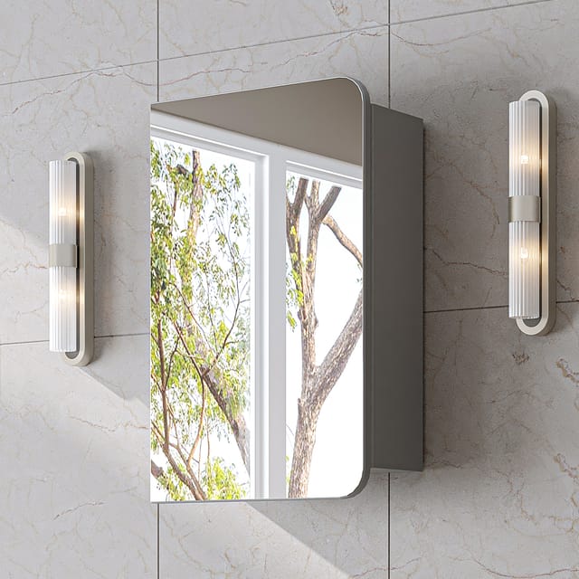 Roomart Lycia-60 Badmöbel Spiegelschrank 45 Cm Grau