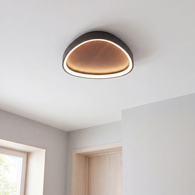 Wandlampe Led Holz Aluminium Natur Schwarz 6500 K Kaltweißes Licht 7100 Lm Skandinavisch
