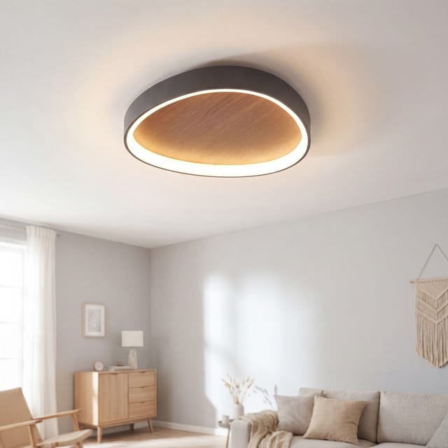 Wandleuchte Holz Aluminium Led Natur Schwarz Tageslichtweiß 6500 K 7500 Lm Skandinavisch Wandlampe