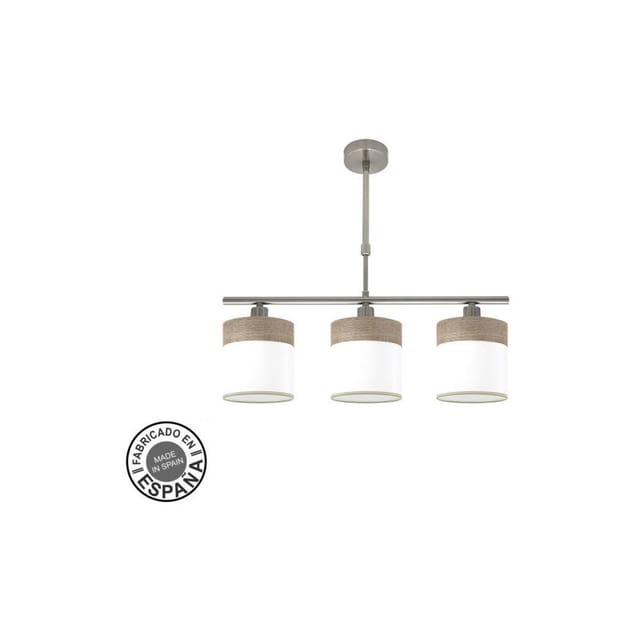 Fabrilamp Cloe Lampe 3xe14 Nickel/weiß-holz Grau Regx55x14 Cm