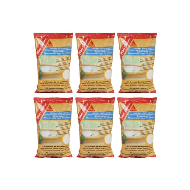 Set Von 6 Pulverförmigen Zusätzen Zum Imprägnieren Von Mörtel Und Beton Sika Super Sika Lite - Weiß - 1kg
