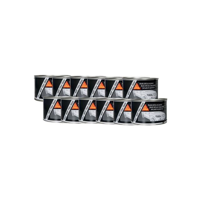 Set Von 12 Glasfaserspachteln Für Blech - Sika Mrp Glass Fiber - Grau - 2kg