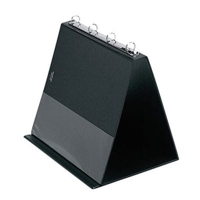 Veloflex - Tischflipchart Din A4 Quer 4 Ringe Rundmechanik Pvc-folie Kartonverstärkt Schwarz 10 Hüllen
