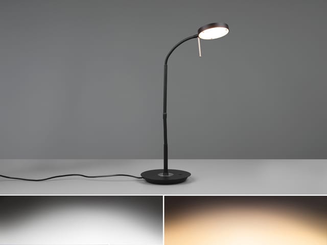 Led Schreibtischleuchte Monza Dimmbar Mit Flexarm, Höhe 57cm, Schwarz