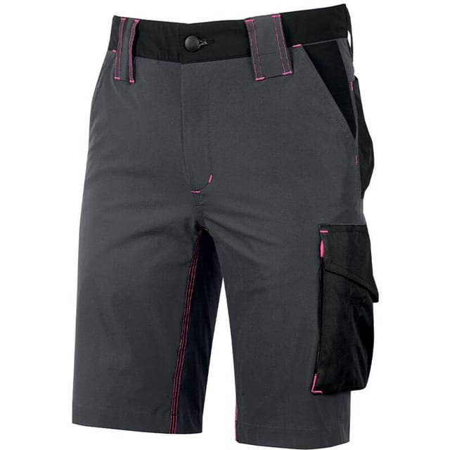 Arbeitsbermuda Aus Mercury-gewebe - Grau/fuchsia S - Fr (38/40) - Eu (44/46)