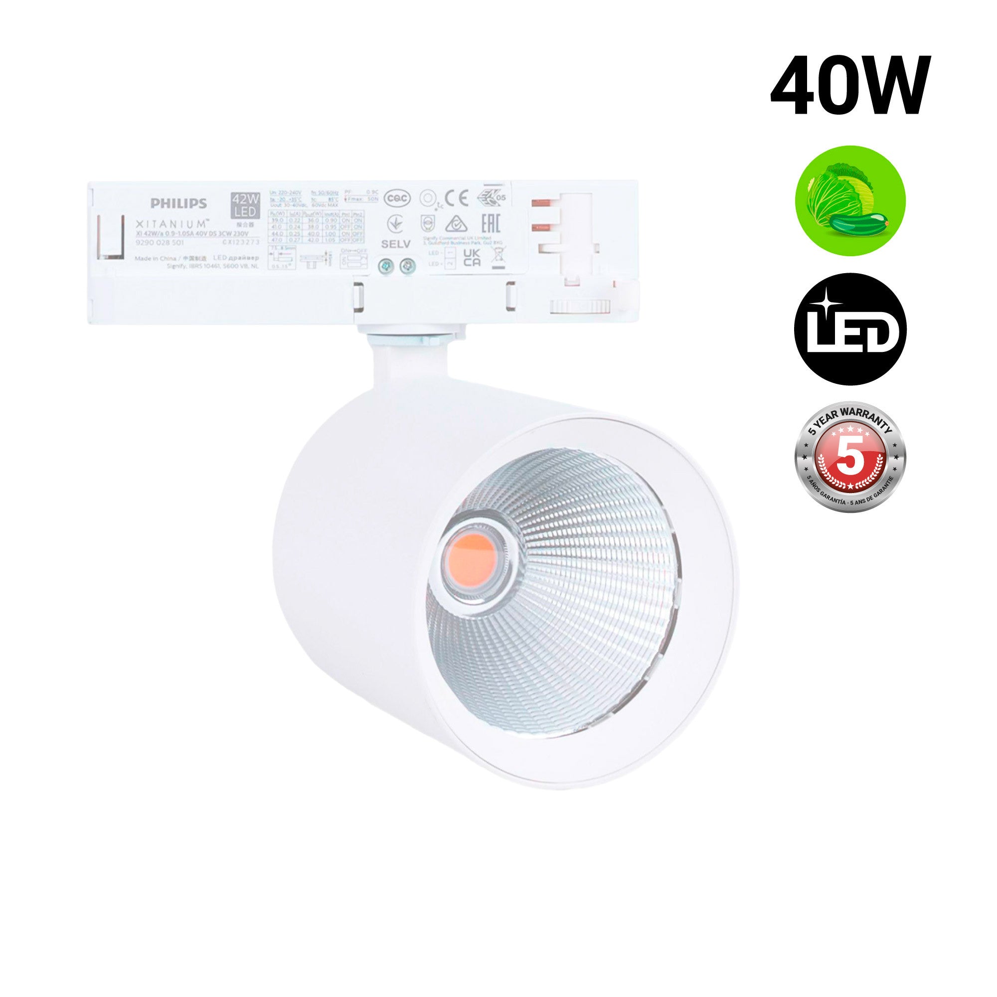 Led 3-phasen-schienenstrahler 40w - Für Gemüse - Philips