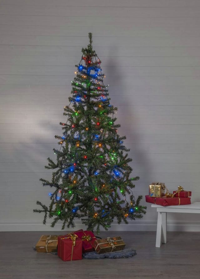 Eglo Christmas - Eglo Led Weihnachtsbaumbeleuchtung Für Innen Und Außen, Bunte Überwurflichterkette Weihnachtsbaum, Lichternetz Mit Kabel, 2 M