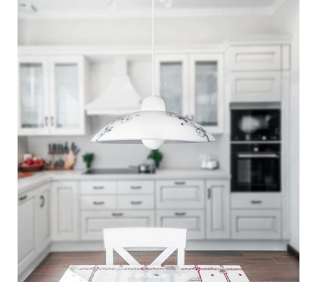 Küchenpendelleuchte E27 1x60w Weiß 1848 Bloomy Rabalux