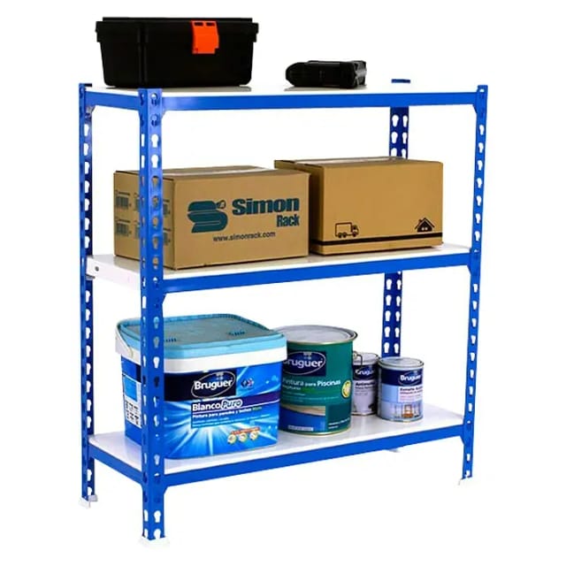 Simonrack Metallregal Blau Und Weiß 3 Regale